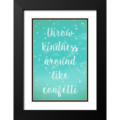 Like Confetti Black Modern Wood Framed Art Print with Double Matting by Peck, Gail