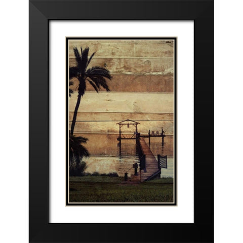 Dockside Wood Black Modern Wood Framed Art Print with Double Matting by Peck, Gail