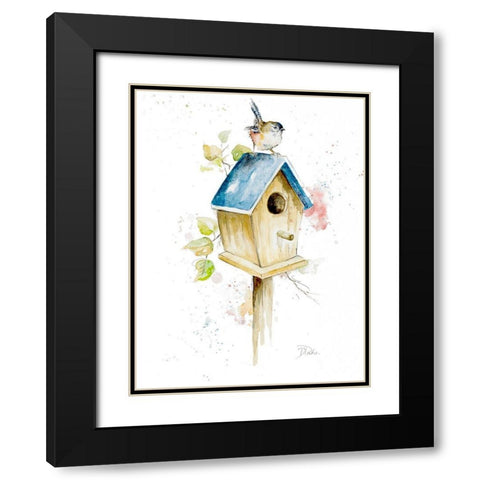 Bird House I Black Modern Wood Framed Art Print with Double Matting by Pinto, Patricia