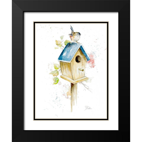 Bird House I Black Modern Wood Framed Art Print with Double Matting by Pinto, Patricia