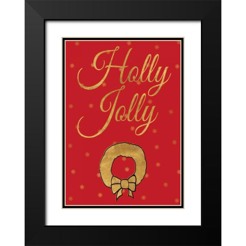 Red Christmas II Black Modern Wood Framed Art Print with Double Matting by Studio, Sd Graphics