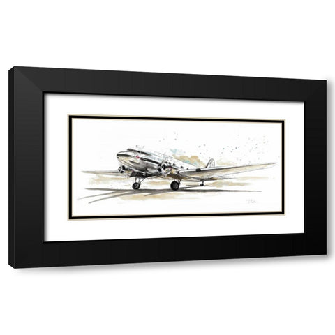 DC3 Airplane Black Modern Wood Framed Art Print with Double Matting by Pinto, Patricia