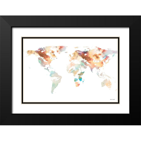 Spring Map II Black Modern Wood Framed Art Print with Double Matting by Loreth, Lanie
