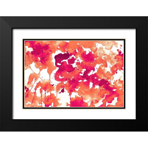 Splash of Pinks In Fall II Black Modern Wood Framed Art Print with Double Matting by Loreth, Lanie