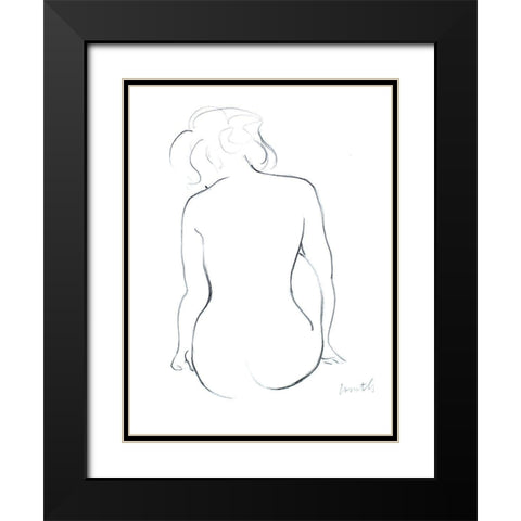 Contemplating Female II Black Modern Wood Framed Art Print with Double Matting by Loreth, Lanie