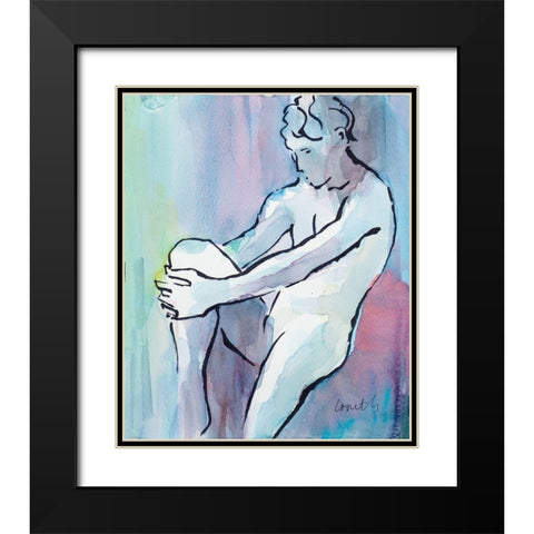 Seated Male Figure Black Modern Wood Framed Art Print with Double Matting by Loreth, Lanie