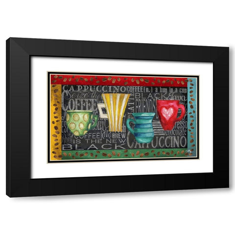 Coffee of the Day Black Modern Wood Framed Art Print with Double Matting by Medley, Elizabeth