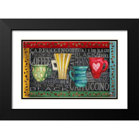 Coffee of the Day Black Modern Wood Framed Art Print with Double Matting by Medley, Elizabeth