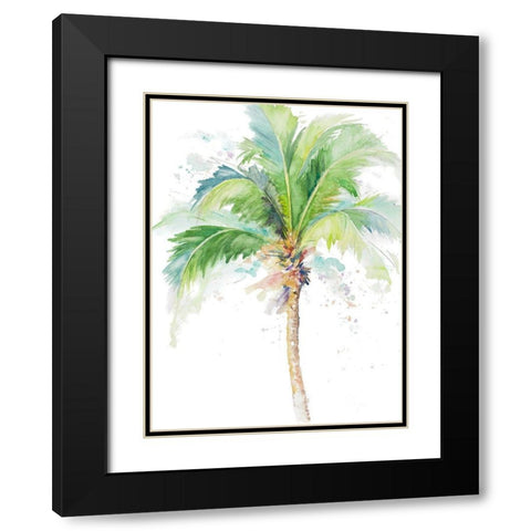 Watercolor Coconut Palm Black Modern Wood Framed Art Print with Double Matting by Pinto, Patricia