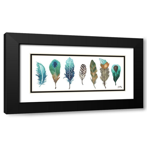 Fetching Feathers I Black Modern Wood Framed Art Print with Double Matting by Medley, Elizabeth