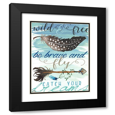 Wild and Free Black Modern Wood Framed Art Print with Double Matting by Medley, Elizabeth