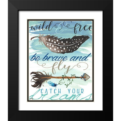 Wild and Free Black Modern Wood Framed Art Print with Double Matting by Medley, Elizabeth