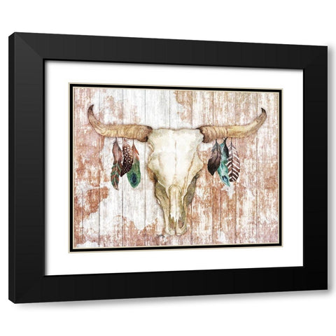 Light Feathery Antlers Black Modern Wood Framed Art Print with Double Matting by Medley, Elizabeth