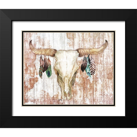 Light Feathery Antlers Black Modern Wood Framed Art Print with Double Matting by Medley, Elizabeth