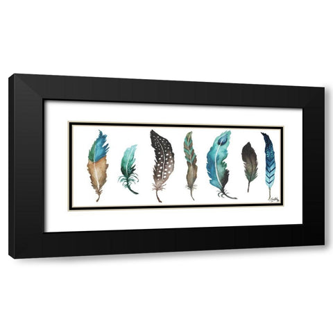 Fetching Feathers II Black Modern Wood Framed Art Print with Double Matting by Medley, Elizabeth