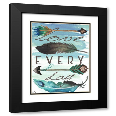Love Every Day Black Modern Wood Framed Art Print with Double Matting by Medley, Elizabeth