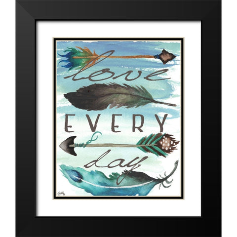 Love Every Day Black Modern Wood Framed Art Print with Double Matting by Medley, Elizabeth