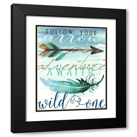 Wild One Black Modern Wood Framed Art Print with Double Matting by Medley, Elizabeth