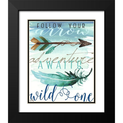 Wild One Black Modern Wood Framed Art Print with Double Matting by Medley, Elizabeth