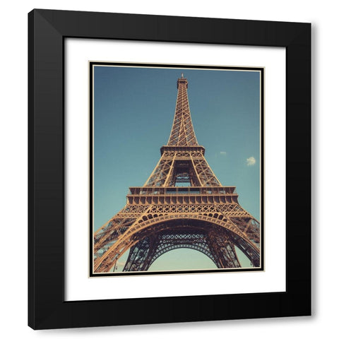 Vintage Eiffel Black Modern Wood Framed Art Print with Double Matting by Navas, Emily