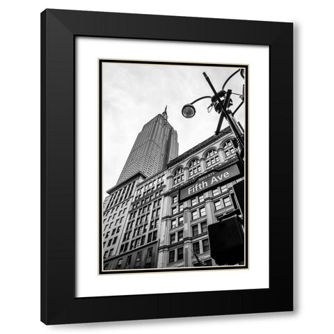 Down the Streets of New York Black Modern Wood Framed Art Print with Double Matting by Navas, Emily