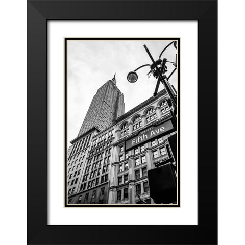 Down the Streets of New York Black Modern Wood Framed Art Print with Double Matting by Navas, Emily