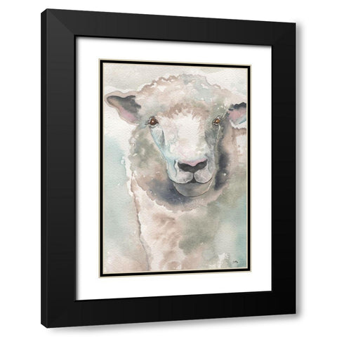 Muted Lamb Black Modern Wood Framed Art Print with Double Matting by Medley, Elizabeth