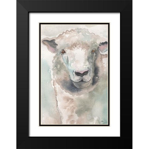 Muted Lamb Black Modern Wood Framed Art Print with Double Matting by Medley, Elizabeth