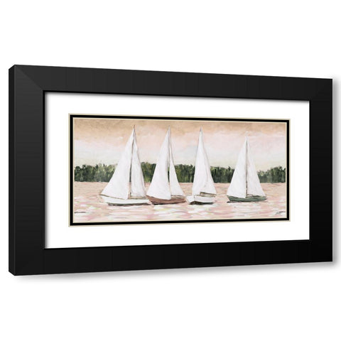 Great Sails At Sunset Black Modern Wood Framed Art Print with Double Matting by DeRice, Julie