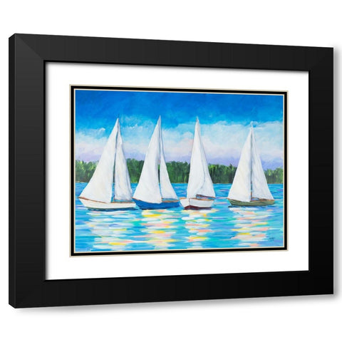 Great Sails I Black Modern Wood Framed Art Print with Double Matting by DeRice, Julie