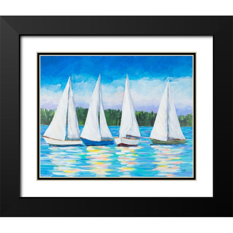 Great Sails I Black Modern Wood Framed Art Print with Double Matting by DeRice, Julie