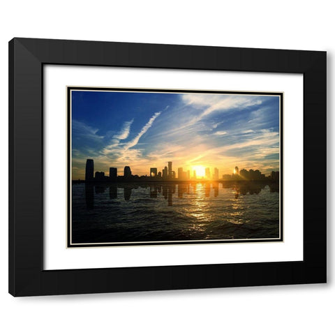 Sailing Views of NY Black Modern Wood Framed Art Print with Double Matting by Acosta