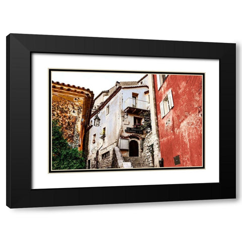 Corner Townhouse Black Modern Wood Framed Art Print with Double Matting by Acosta