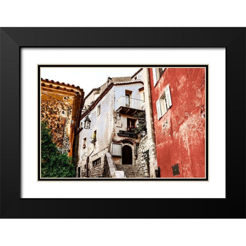 Corner Townhouse Black Modern Wood Framed Art Print with Double Matting by Acosta