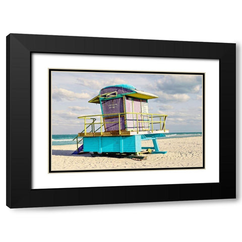 12th Street Lifeguard Black Modern Wood Framed Art Print with Double Matting by Lake, Shelley
