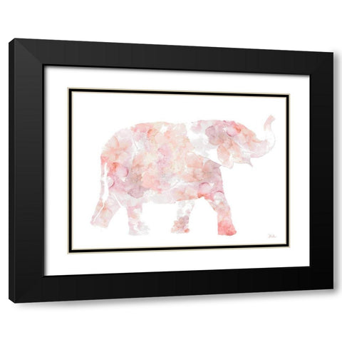 Flowers In Elephant Black Modern Wood Framed Art Print with Double Matting by Pinto, Patricia