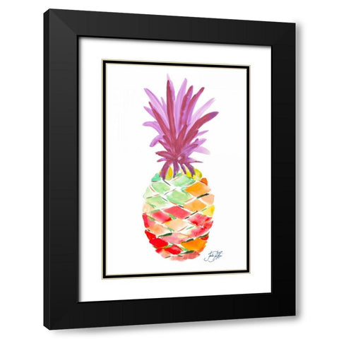 Punchy Pineapple I Black Modern Wood Framed Art Print with Double Matting by DeRice, Julie