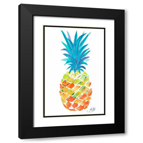 Punchy Pineapple II Black Modern Wood Framed Art Print with Double Matting by DeRice, Julie