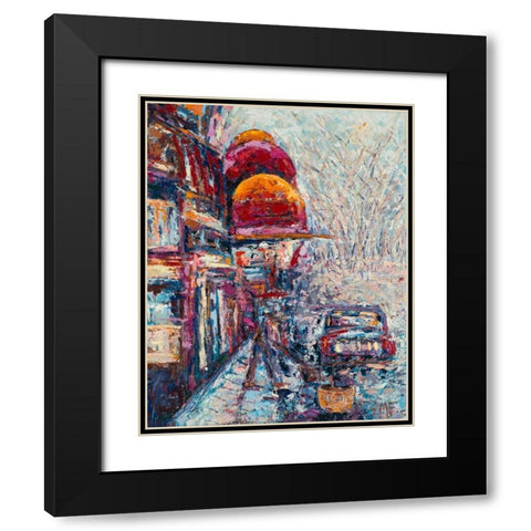 Big Apple Blizzard Black Modern Wood Framed Art Print with Double Matting by Coolick, Ann Marie
