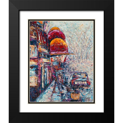Big Apple Blizzard Black Modern Wood Framed Art Print with Double Matting by Coolick, Ann Marie