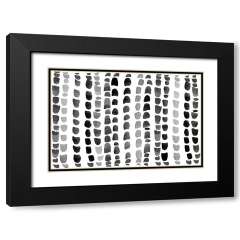 Black and Gray Raindrops Black Modern Wood Framed Art Print with Double Matting by Coolick, Ann Marie