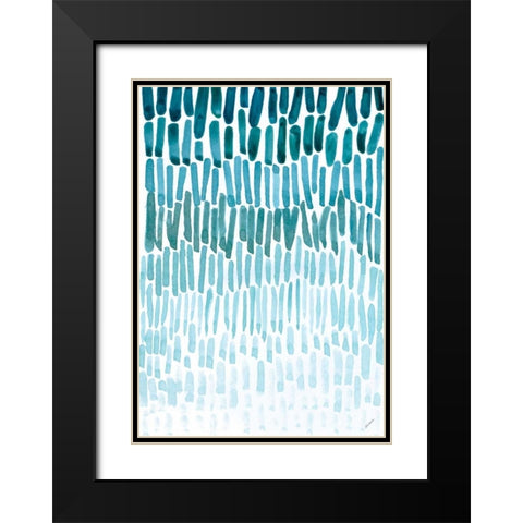 Watercolor Raindrops Black Modern Wood Framed Art Print with Double Matting by Coolick, Ann Marie
