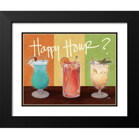 Happy Hour Drinks Black Modern Wood Framed Art Print with Double Matting by Medley, Elizabeth