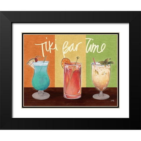 Tiki Bar Time Black Modern Wood Framed Art Print with Double Matting by Medley, Elizabeth