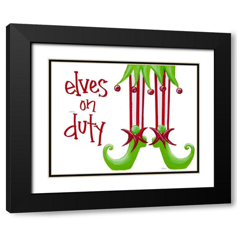 Elves on Duty Black Modern Wood Framed Art Print with Double Matting by Ritter, Gina