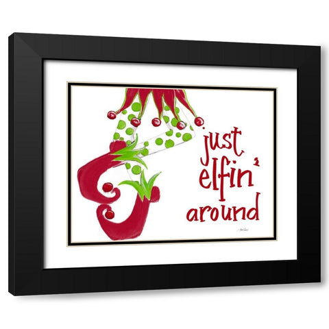 Just Elfin Around Black Modern Wood Framed Art Print with Double Matting by Ritter, Gina