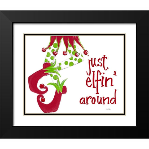 Just Elfin Around Black Modern Wood Framed Art Print with Double Matting by Ritter, Gina