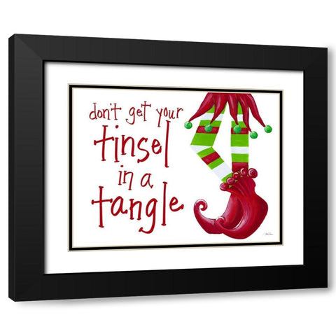 Dont Get Your Tinsel in a Tangle Black Modern Wood Framed Art Print with Double Matting by Ritter, Gina