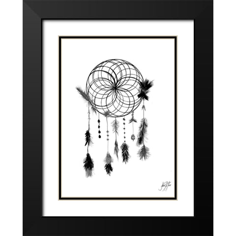 Dark Midnight Dream Catcher II Black Modern Wood Framed Art Print with Double Matting by DeRice, Julie