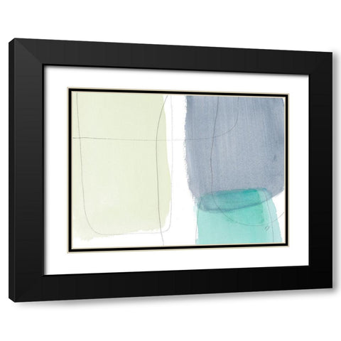 Teal and Grey Abstract II Black Modern Wood Framed Art Print with Double Matting by Loreth, Lanie